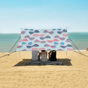 Color Butterfly Tie Beach Camping Tent Sun Shelter for Whole Family, Beach Shade Canopy with UPF50  UV Protection,Easy Set Up and Carry,Outdoor Shade for Trips, Fishing, Backyard Fun Picnics