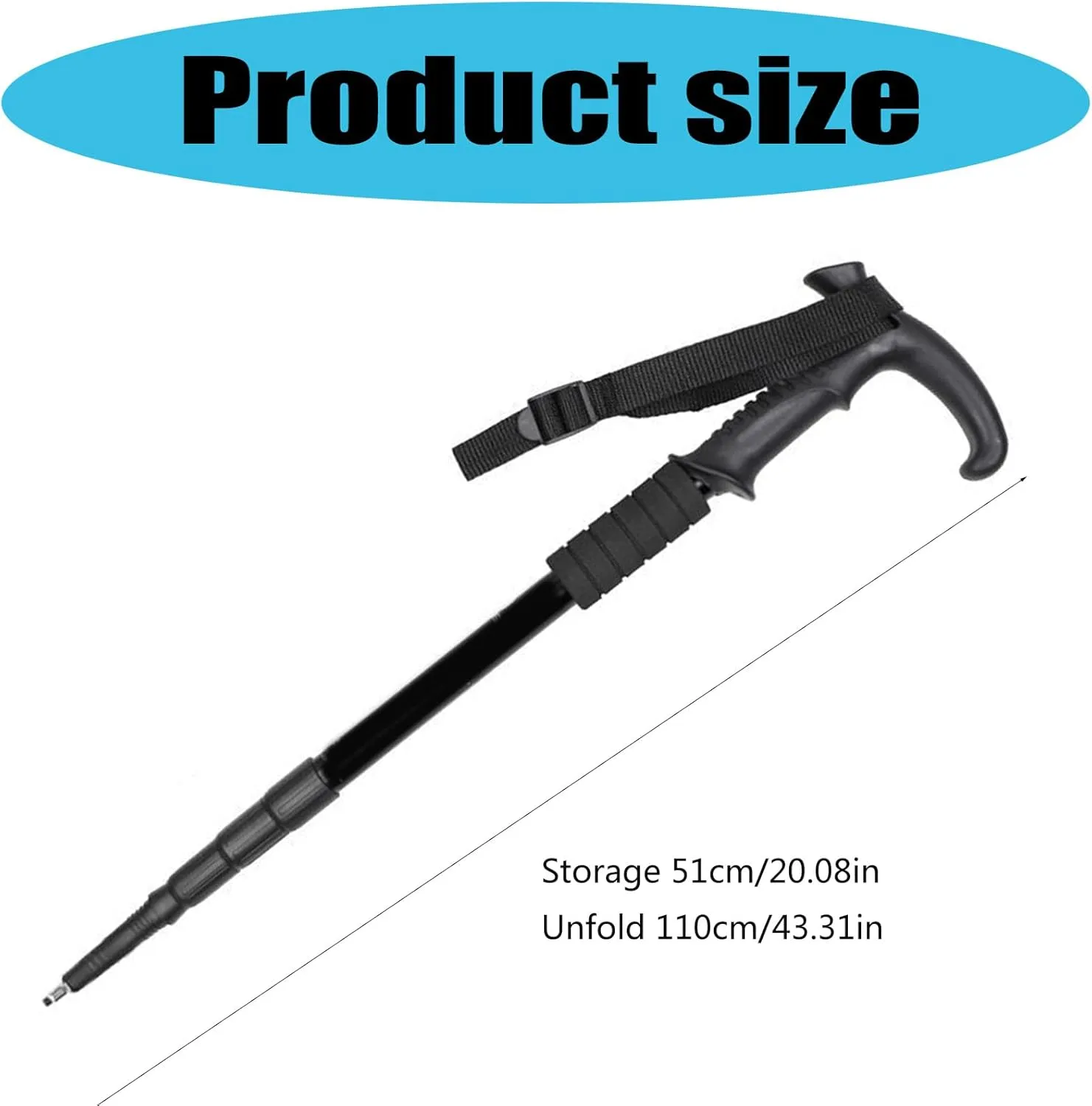 Comfortable Grip Hiking Poles High Strengths Aluminum Alloys Trekking Staff for Mountain Climbing and Snow Walking
