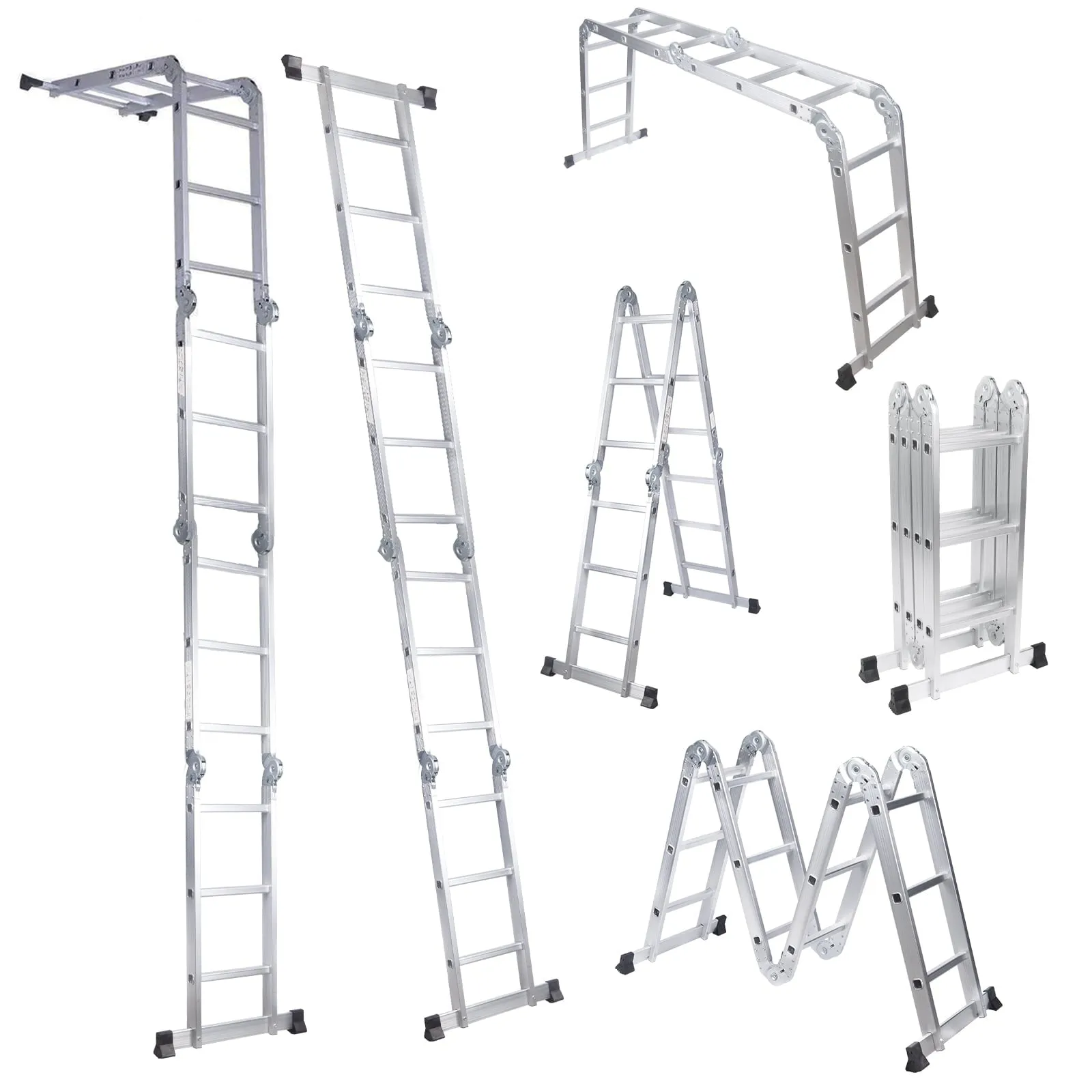 Comie 330lb 12.5ft Multi Purpose Aluminum Folding Step Ladder