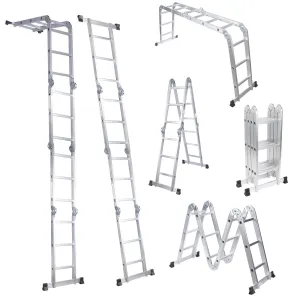 Comie 330lb 12.5ft Multi Purpose Aluminum Folding Step Ladder
