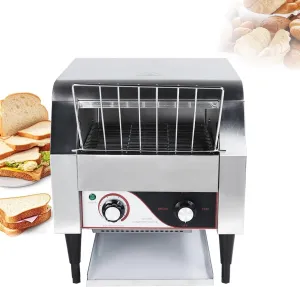 Commercial Conveyor Toaster, 150 300 450 Slices/Hour, Heavy Duty Industrial Stainless Steel Electric Restaurant Toaster Oven with Selectable Heating Modes and 7 Speeds,450pieces/H