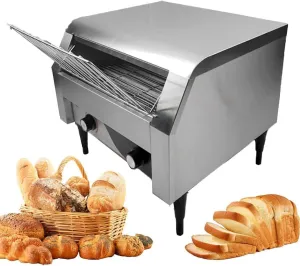 Commercial Conveyor Toaster Stainless Steel Electric Restaurant Toaster Oven with Selectable Heating Modes and 7 Speeds for Bagel Bread Restaurant Cafe,300pieces/H