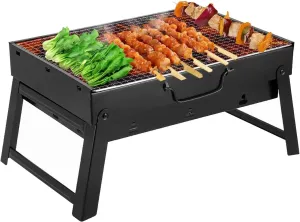 Compact Foldable Portable Barbecue Grill Charcoal BBQ Folding SIL for Family Garden Outdoor Cooking Camping Picnics Party, 13.8 X 10.2 2.6 Inches