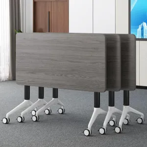 Conference Table, Folding Conference Room Tables with Flip-Top Design, Mobile Seminars Dynamic Meetings Training Tables for Offices, Classrooms, and Meeting Room (Gray, 47.2×15.7×29.5in)