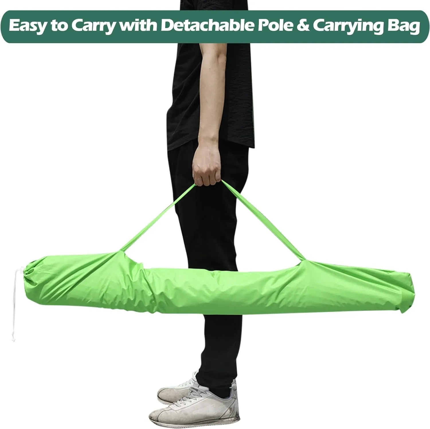 COOKCOK  Beach Umbrella, Patio Sunshade Umbrella with Sand Anchor & Tilt Mechanism, Air-Vent Design, Portable Sun Shelter Suitable for Seaside, Backyard, Poolside