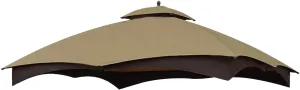 COOSHADE Gazebo Replacement Canopy Top for Lowe's Allen Roth #GF-12S004B-1(Light Beige)