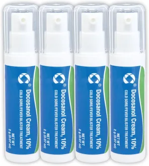 Cosette Cold Sore/Fever Blister Treatment for Face or Lips with Docosanol Cream, 10% - Treatment Cream for Cold Sore/Fever Blister - 0.07 oz Pump Bottle (4)