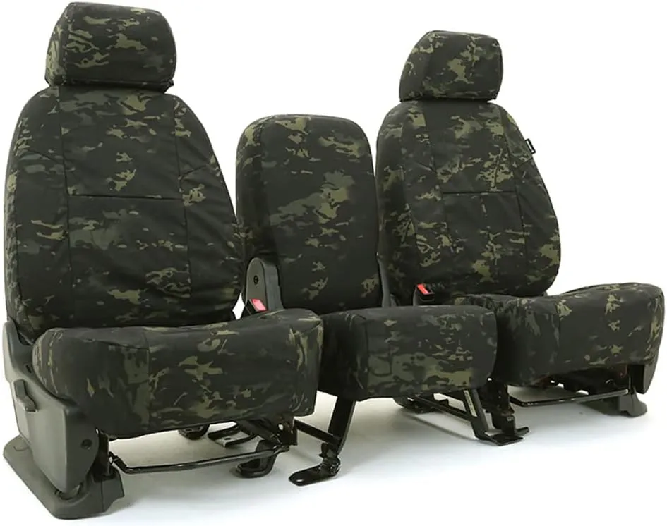 Coverking Custom Fit Seat Cover Designed for Select Toyota Models: 1 Row, Ballistic Fabric, Multicam Black
