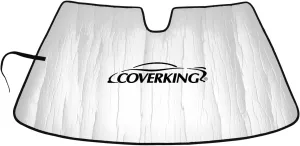 Coverking Custom Fit Windshield Sunshade/Frost Shield Designed for Select Mazda Models: Reflective, Foldaway/Roll-Up with Hook and Loop Closure