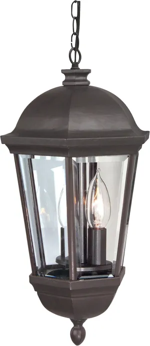 Craftmade Z3011-OBO Britannia Outdoor Ceiling Pendant Lighting, 3-Light 180 Watts (12"W x 23"H), Oiled Bronze