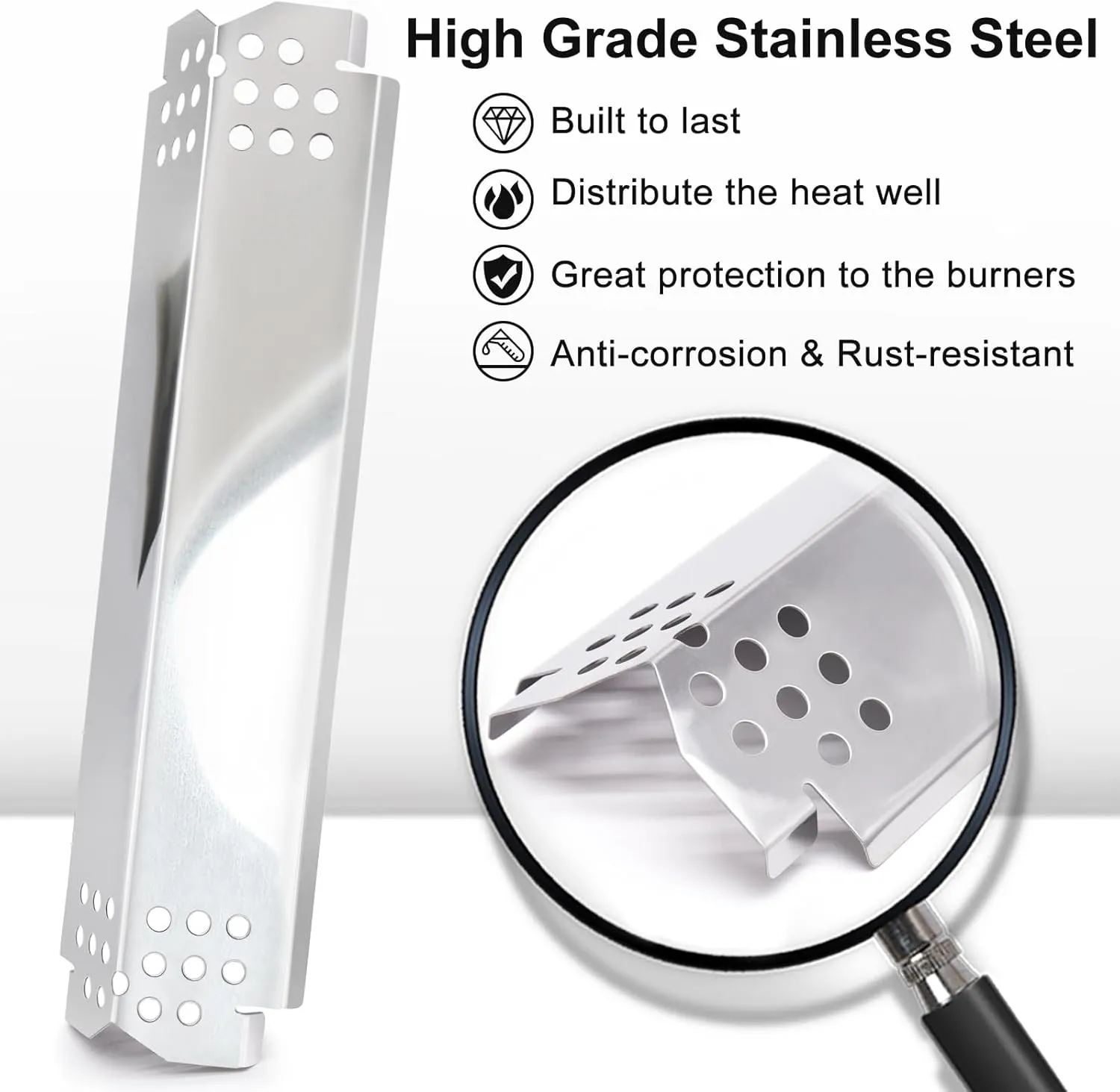 Criditpid Grill Heat Plate Replacement Parts for Home Depot Nexgrill 720-0925S 720-0864 720-0864M, Stainless Steel Grill Heat Tent, Flame Tamer for BBQ PRO 3 Burner 122.20148511, Members Mark 720-0839