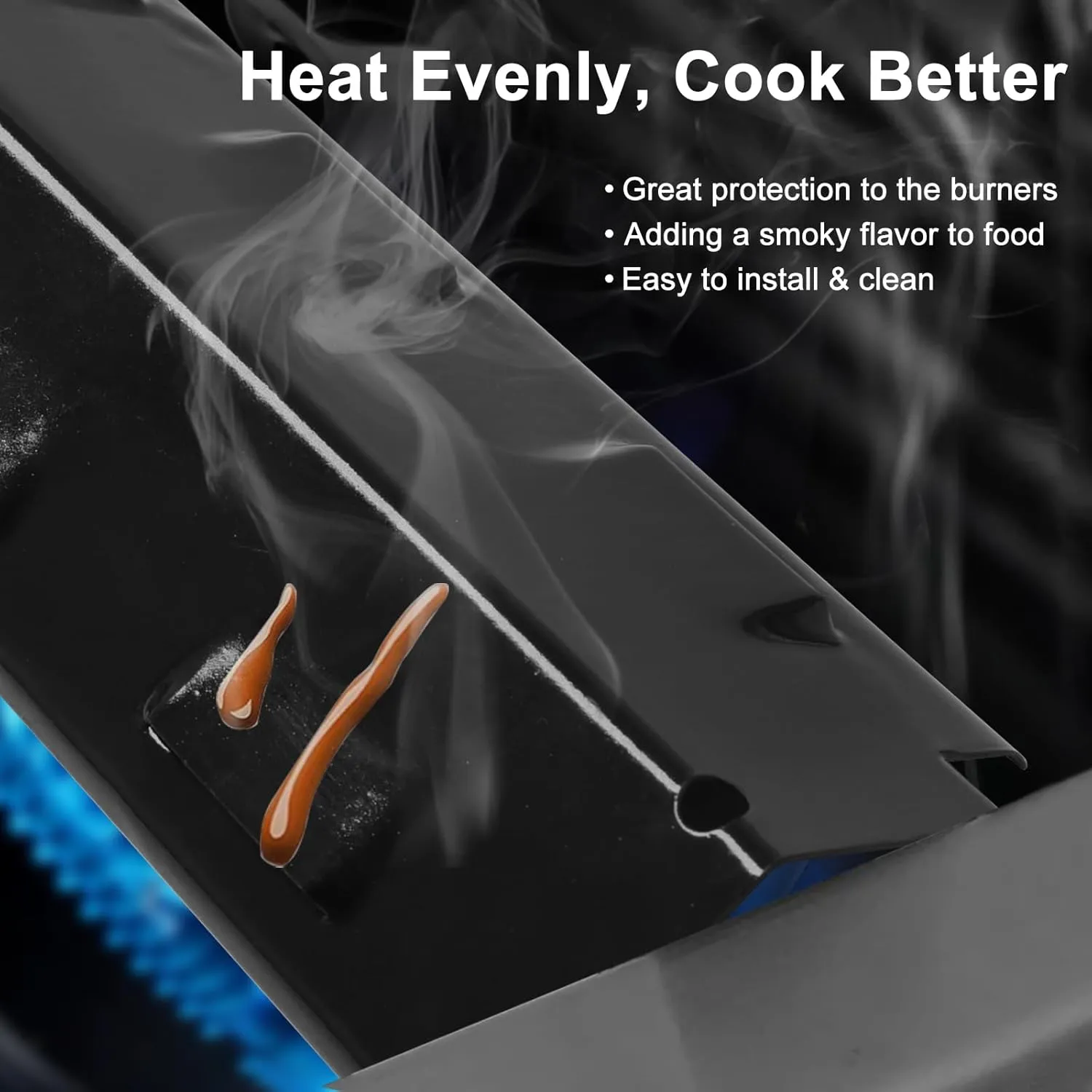 Criditpid Grill Replacement Parts for Charbroil 461442114 463441312 463441514, Porcelain Steel Heat Plate Shields, Burner Tubes, Crossover Tube & Ignitors Kit for Char-Broil 463440109 Gas Grill.
