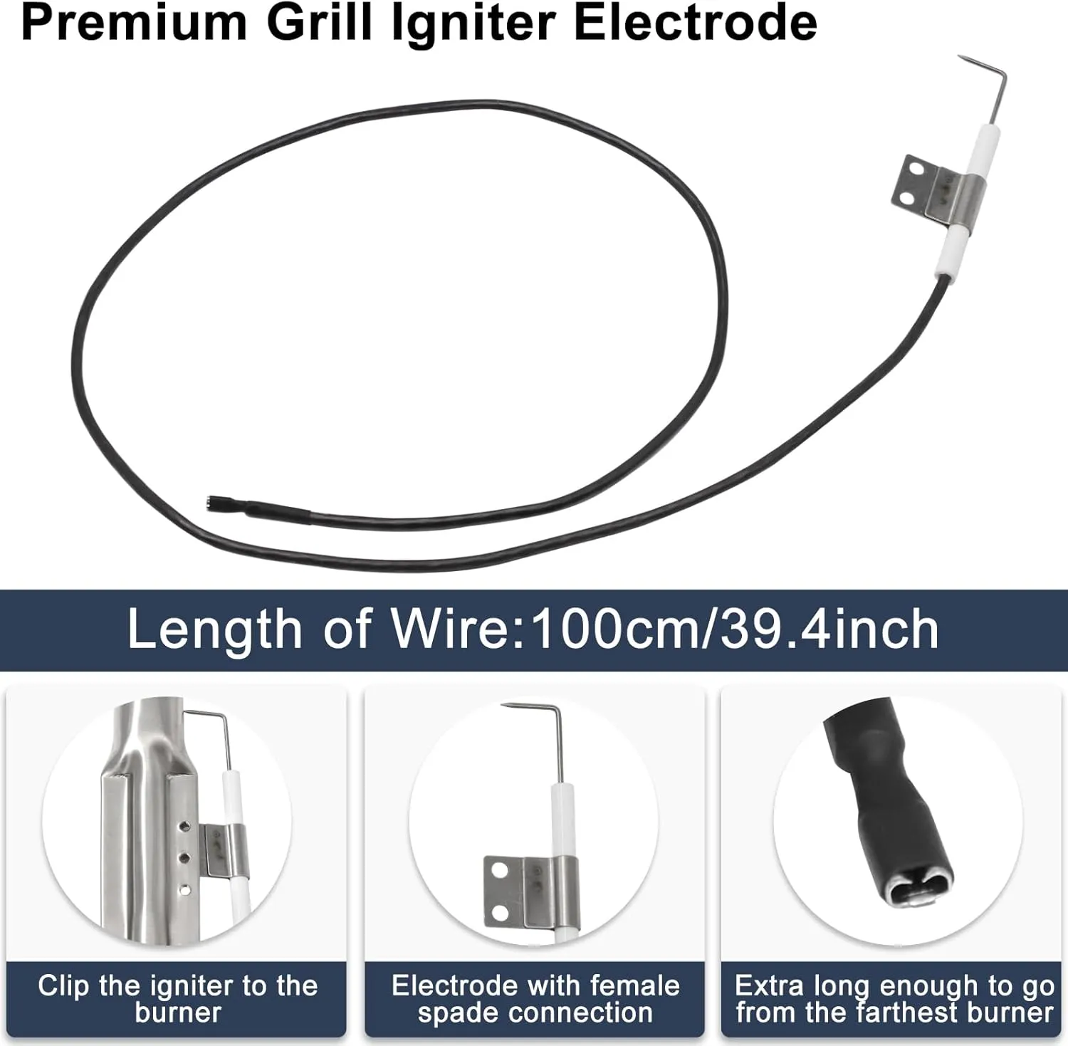 Criditpid Grill Replacement Parts for Charbroil 461442114 463441312 463441514, Porcelain Steel Heat Plate Shields, Burner Tubes, Crossover Tube & Ignitors Kit for Char-Broil 463440109 Gas Grill.