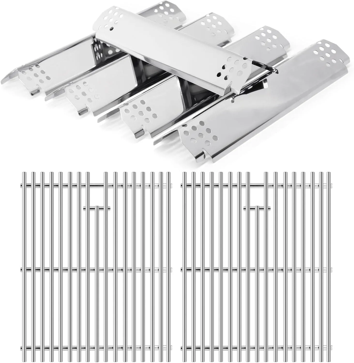Criditpid Replacement Parts for Nexgrill 5 Burner 720-0888N 720-0888, 4 Burner 720-0830H 720-0783E 720-0830D Gas Grills. Grates and Heat Plates for Home Depot Nexgrill 720-0888N Replacement Parts