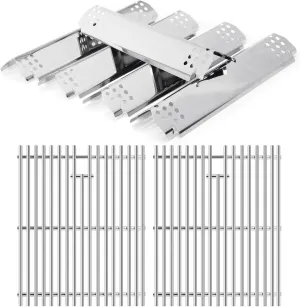 Criditpid Replacement Parts for Nexgrill 5 Burner 720-0888N 720-0888, 4 Burner 720-0830H 720-0783E 720-0830D Gas Grills. Grates and Heat Plates for Home Depot Nexgrill 720-0888N Replacement Parts
