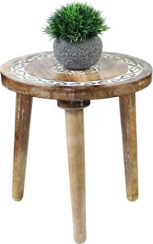 Crocon Side Table, Small End Table for Living Room Bedroom Office Patio Small Spaces Decorative Bedside Table Nightstand Coffee Table Home Décor Wood Stool for Plant Flower pots, 12 x 12.5 Inch