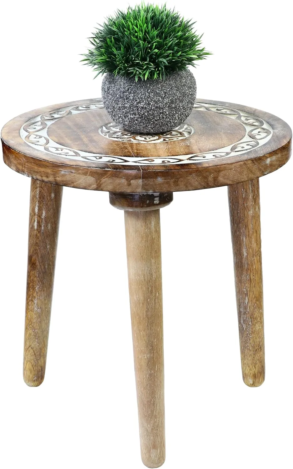 Crocon Side Table, Small End Table for Living Room Bedroom Office Patio Small Spaces Decorative Bedside Table Nightstand Coffee Table Home Décor Wood Stool for Plant Flower pots, 12 x 12.5 Inch