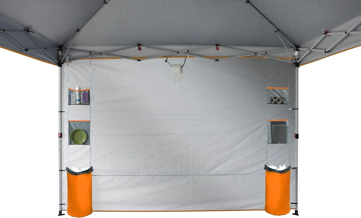 CROWN SHADES Canopy Tent 10x10 Pop Up Canopy Outdoor Shade with Pockets Sidewall, Easy Up Sun Shelter with One Person Set Up Center Lock, Portable Instant Camping Beach Canopy Tents, Orange