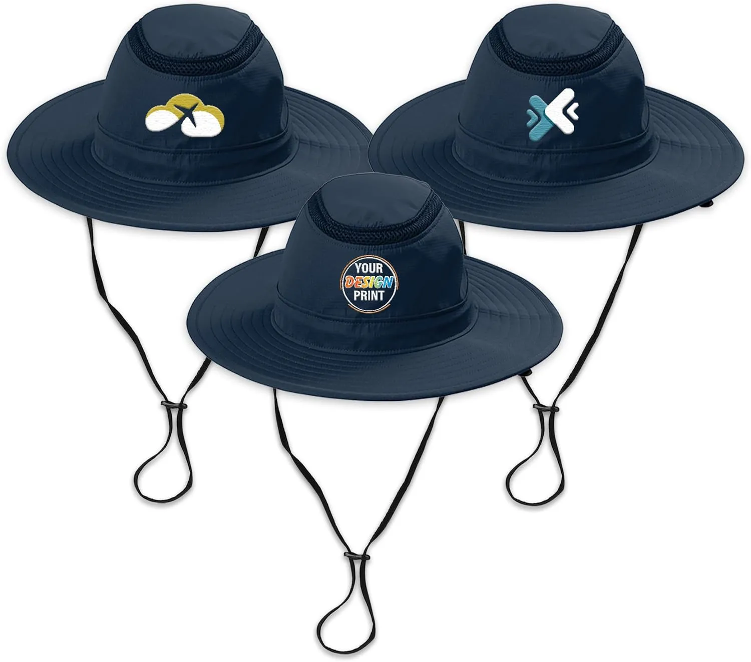 Custom Embroidered Brim Hat Add Your Design Logo Adjustable UPF 30  Travel Fishing Sun Hats