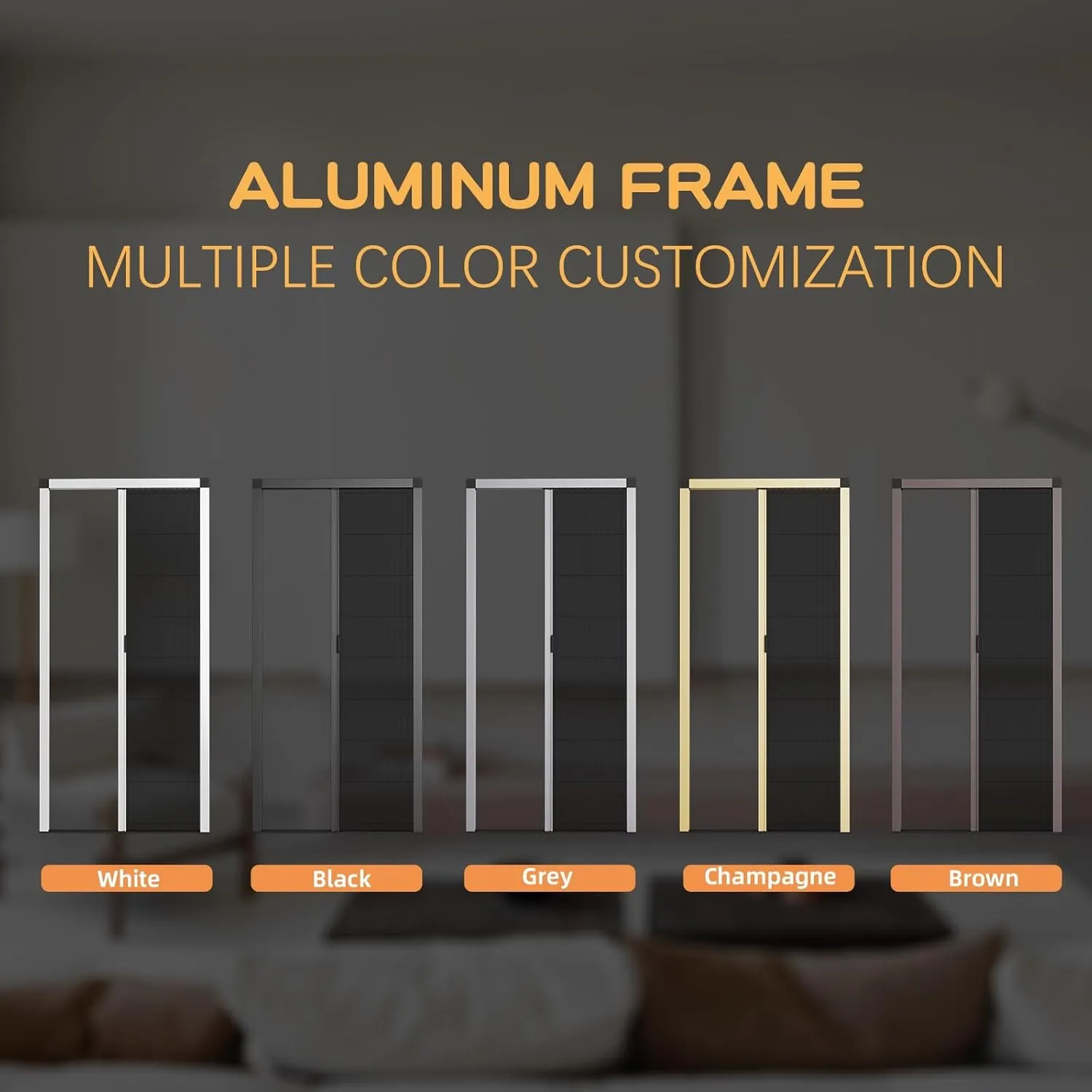 Customize Retractable Screen Door, Sliding Folding Screen with Aluminum Frame and Durable Mesh, Keeps Bugs Out, for Front Security Patio Door(Grey