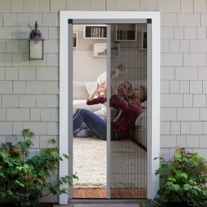 Customize Retractable Screen Door, Sliding Folding Screen with Aluminum Frame and Durable Mesh, Keeps Bugs Out, for Front Security Patio Door(Grey