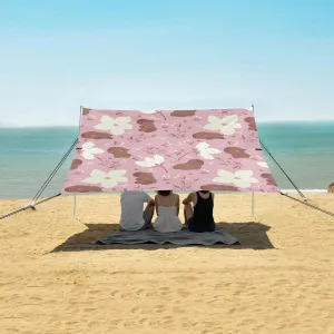 Cute Capybara with Flowers Beach Camping Tent Sun Shelter for Whole Family, Beach Shade Canopy with UPF50  UV Protection,Easy Set Up and Carry,Outdoor Shade for Trips, Fishing, Backyard Fun Pic
