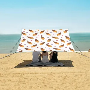 Cute Taiyaki Ice Cream Chocolate Beach Camping Tent Sun Shelter for Whole Family, Beach Shade Canopy with UPF50  UV Protection,Easy Set Up and Carry,Outdoor Shade for Trips, Fishing, Backyard F