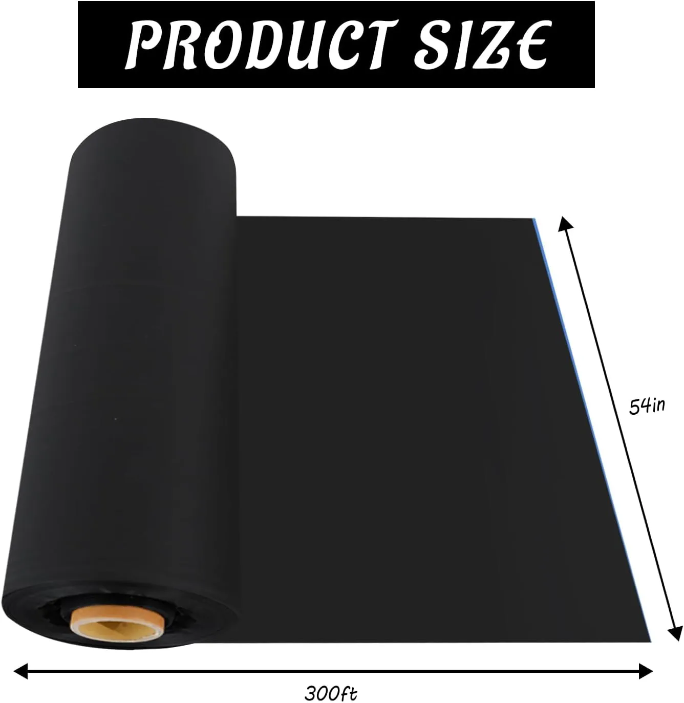 CXPSINC 54 Inch X 300 Feet Plastic Table Cover Roll Disposable Tablecloth with Slide Cutter for All Type/Shape Tables | Picnic, Party, Banquet, Birthdays, Weddings (Black, 300 Feet)
