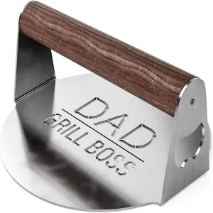 DAD The Grill Boss BBQ Press Grilling Stainless Steel Smash Burger Press