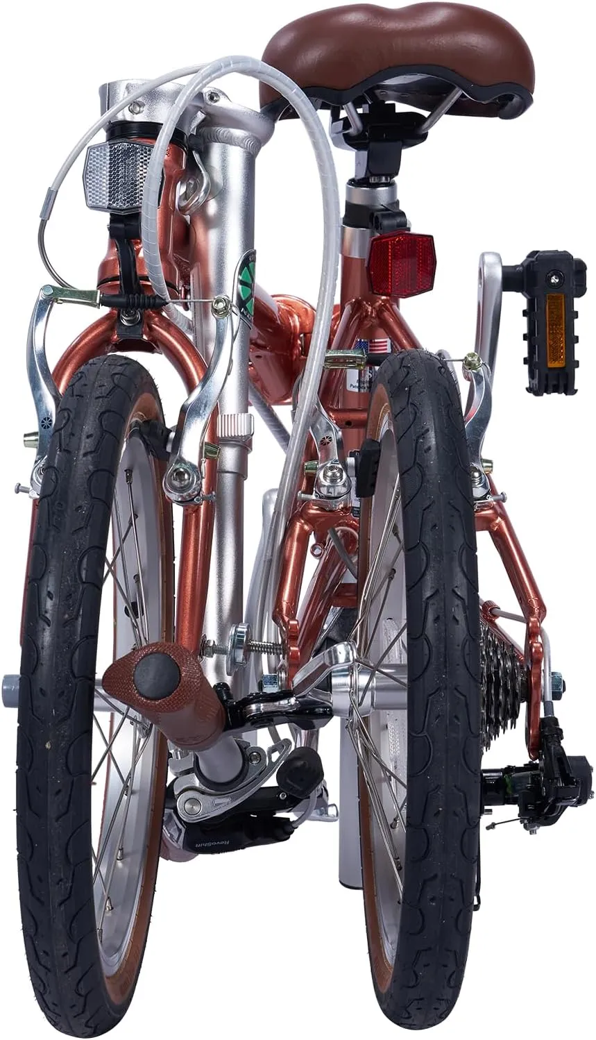 Dahon Boardwalk D7 Folding Bike for Adults, 16" Vintage Bicycles with 7-Speed & V Brake, Lightweight Aluminum Frame, Foldable Commuter Bike for Urban