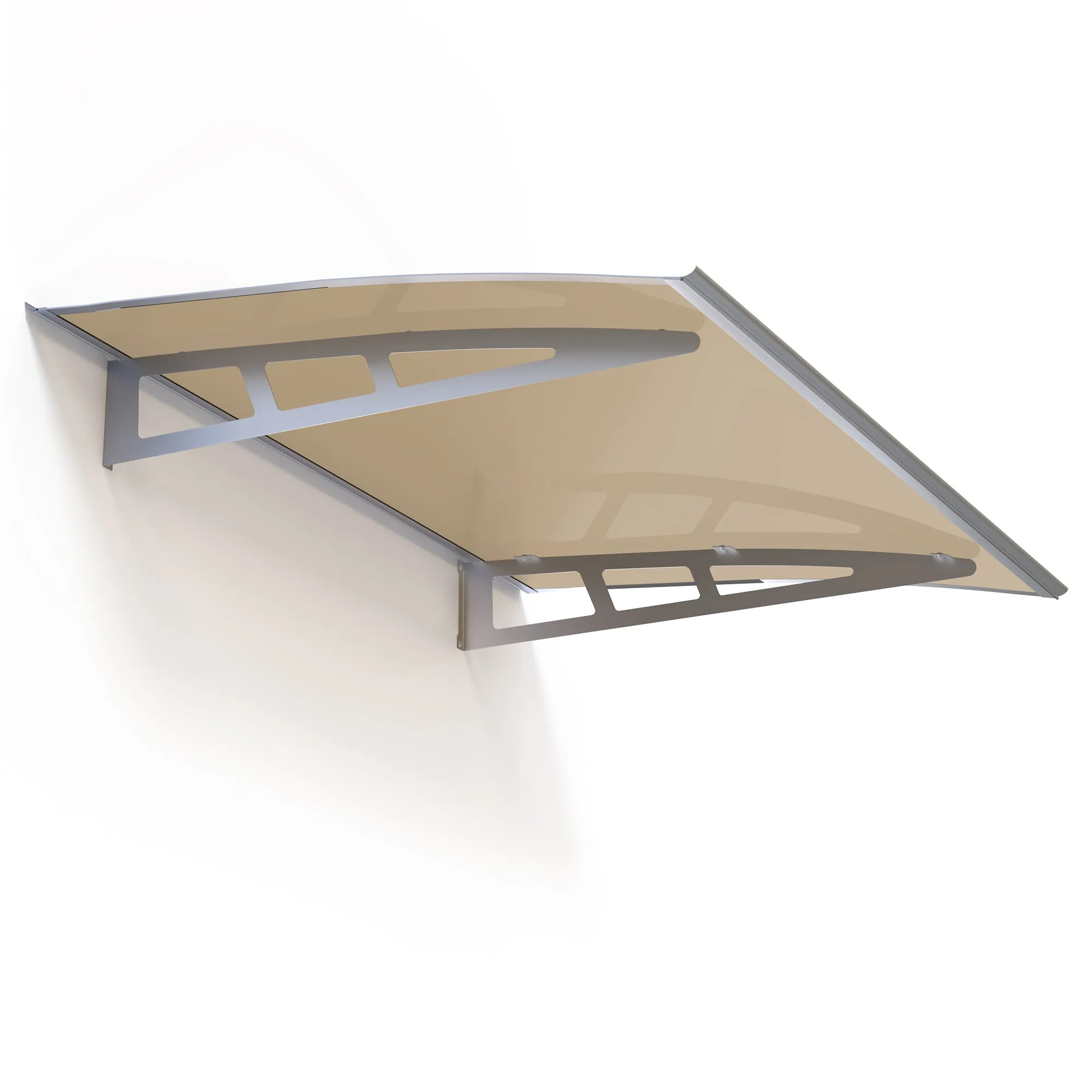 Dawninghome Metal Awnings Premium Quality Crystal Polycarbonate Door/Window Awnings Canopy Silver Brackets