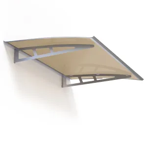 Dawninghome Metal Awnings Premium Quality Crystal Polycarbonate Door/Window Awnings Canopy Silver Brackets