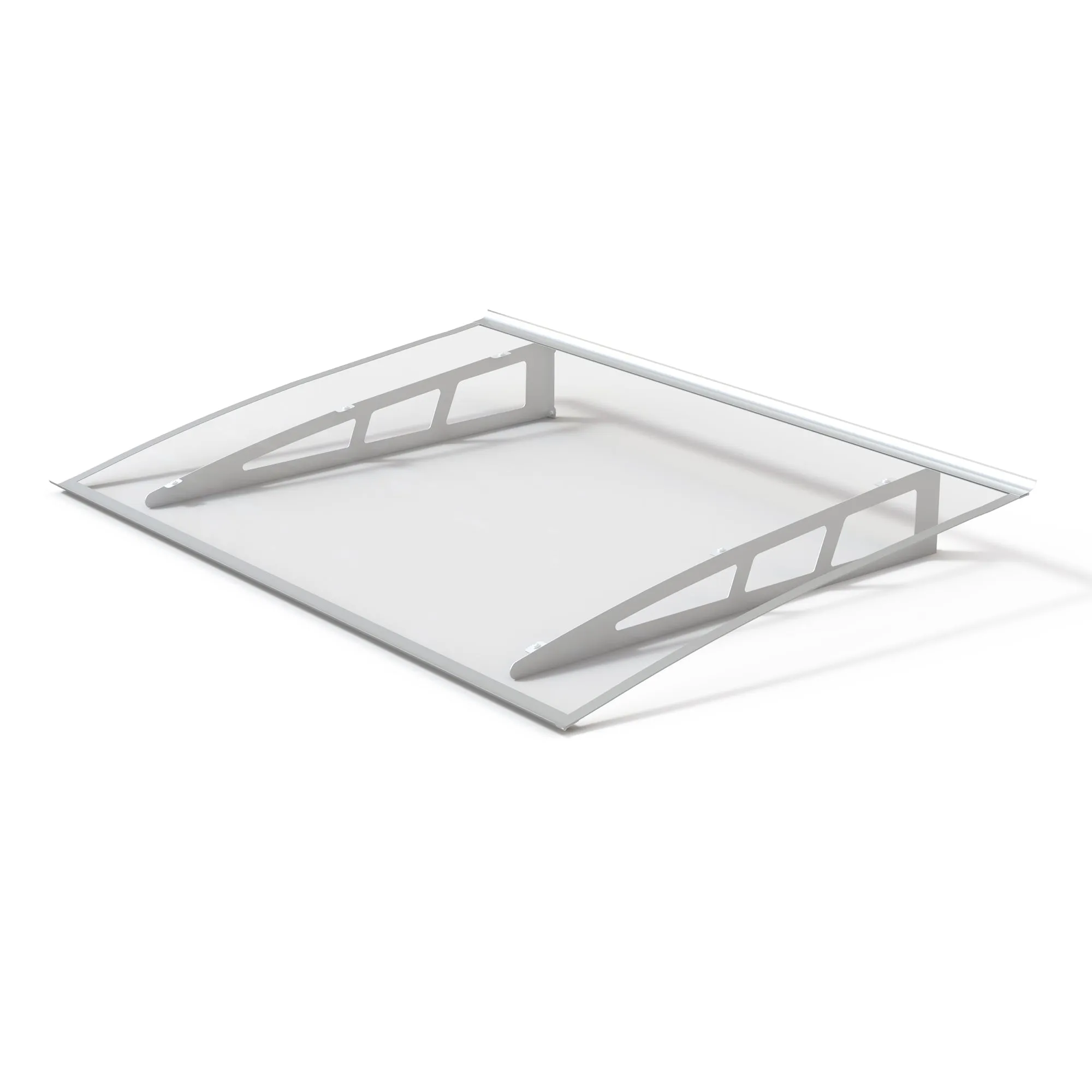 Dawninghome Metal Awnings Premium Quality Crystal Polycarbonate Door/Window Awnings Canopy Silver Brackets