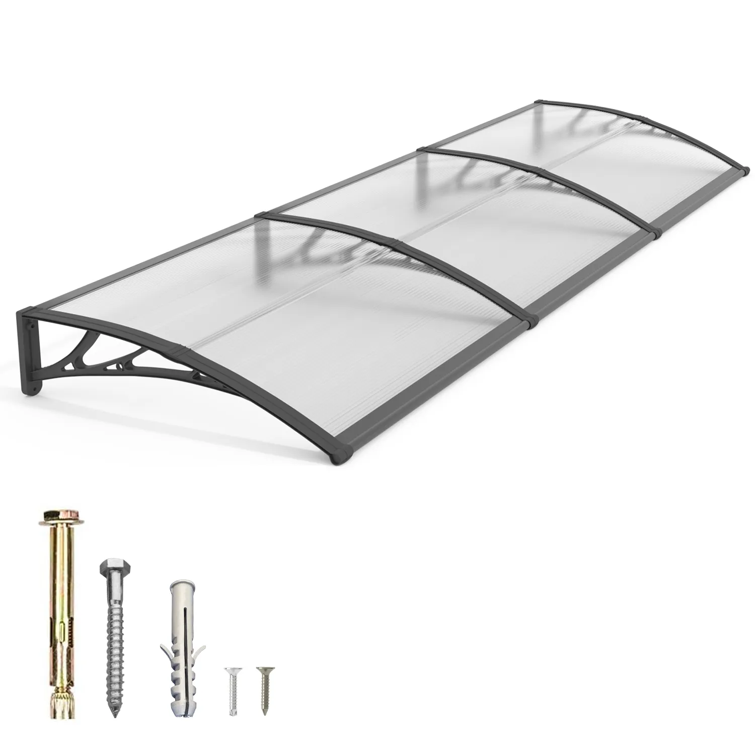 Dawninghome Polycarbonate Window Door Awning Canopy 32x120 inches 80x300cm