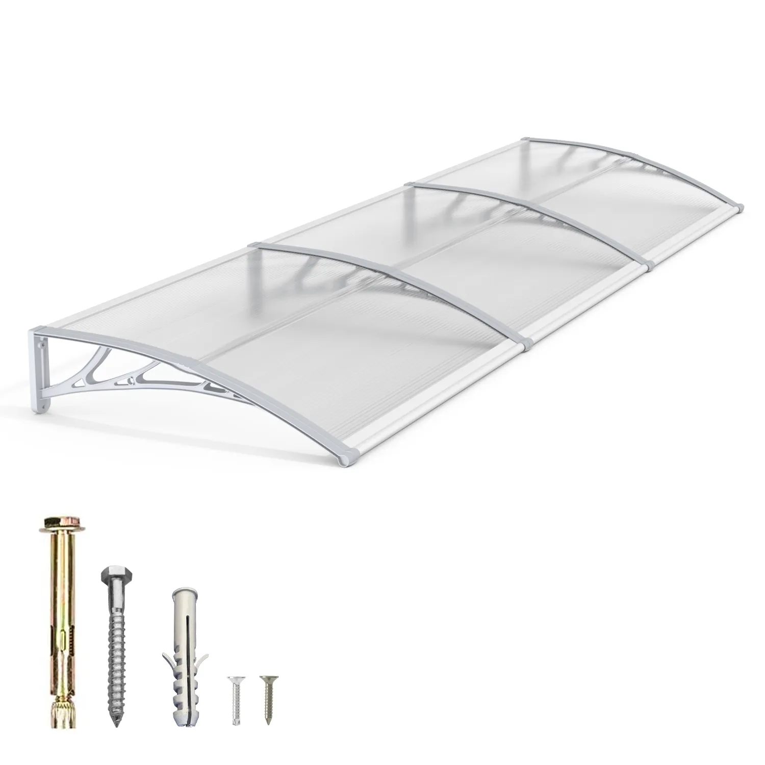 Dawninghome Polycarbonate Window Door Awning Canopy 32x120 inches 80x300cm
