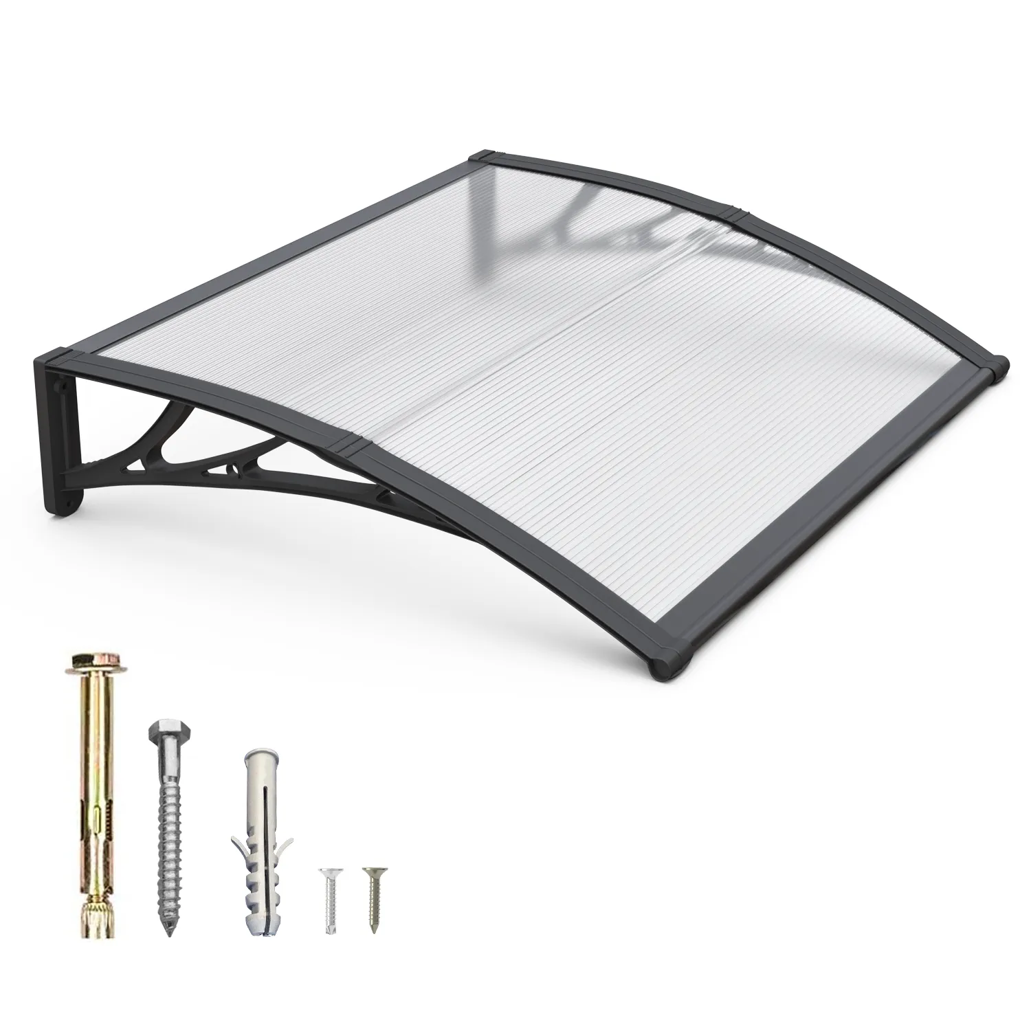 Dawninghome Polycarbonate Window Door Awning Canopy 40x48 inches 100x120cm