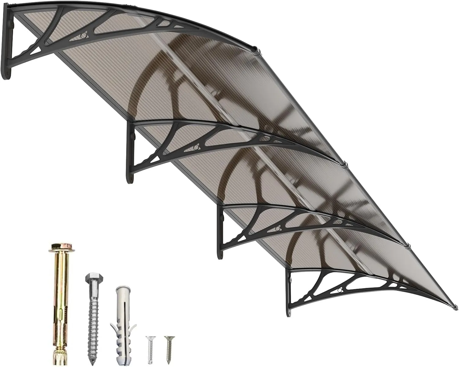 Dawninghome Window Door Awning Canopy, UPF 50  Polycarbonate Entry Door Outdoor Window Awning Exterior, Front Door Overhang Awning Hollow Sheet