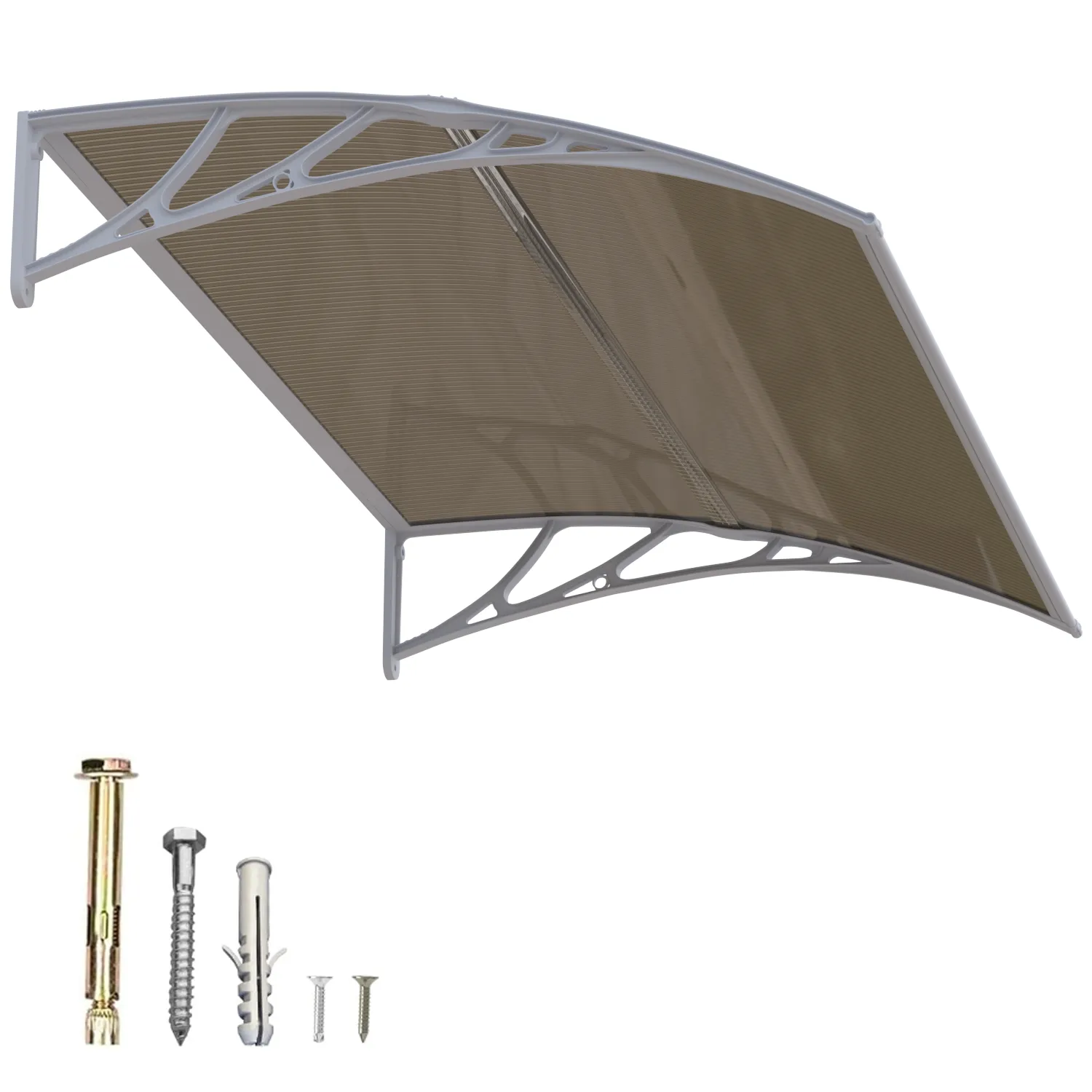 Dawninghome Window Door Awning Canopy, UPF 50  Polycarbonate Entry Door Outdoor Window Awning Exterior, Front Door Overhang Awning Hollow Sheet