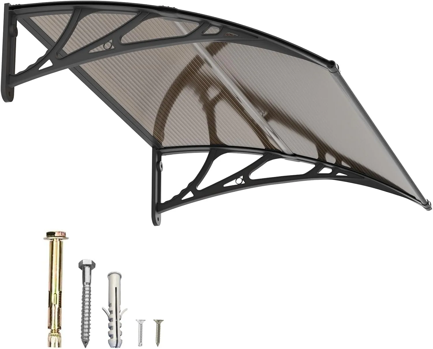Dawninghome Window Door Awning Canopy, UPF 50  Polycarbonate Entry Door Outdoor Window Awning Exterior, Front Door Overhang Awning Hollow Sheet