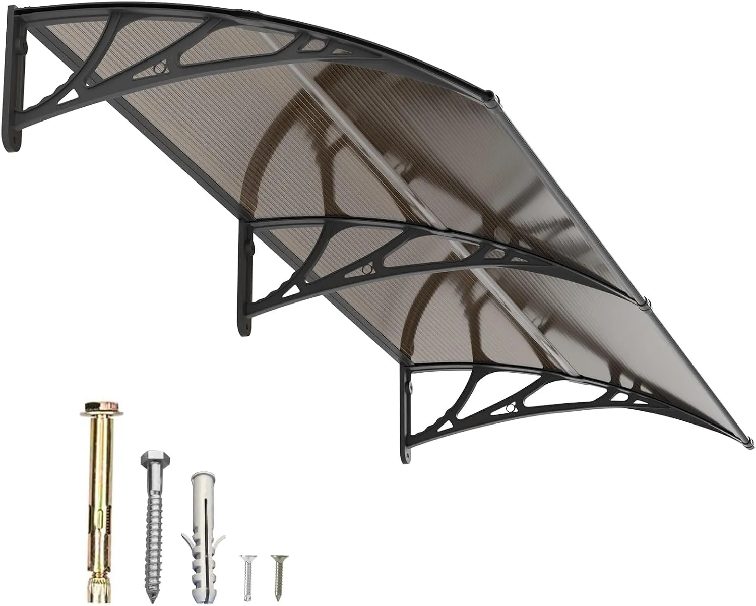 Dawninghome Window Door Awning Canopy, UPF 50  Polycarbonate Entry Door Outdoor Window Awning Exterior, Front Door Overhang Awning Hollow Sheet