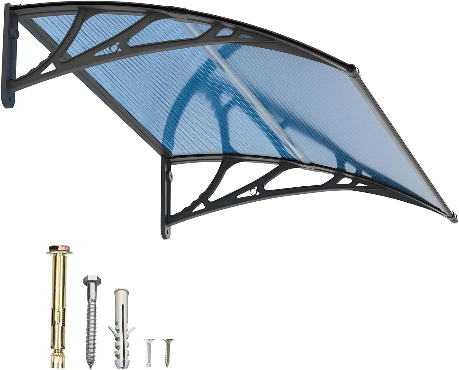 Dawninghome Window Door Awning Canopy, UPF 50  Polycarbonate Entry Door Outdoor Window Awning Exterior, Front Door Overhang Awning Hollow Sheet