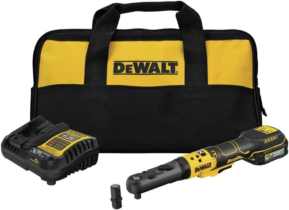 DEWALT 20V MAX XR Cordless Ratchet Set, 3/8" and 1/2" Sealed Head Ratchet, Battery and Charger Included (DCF510GE1)