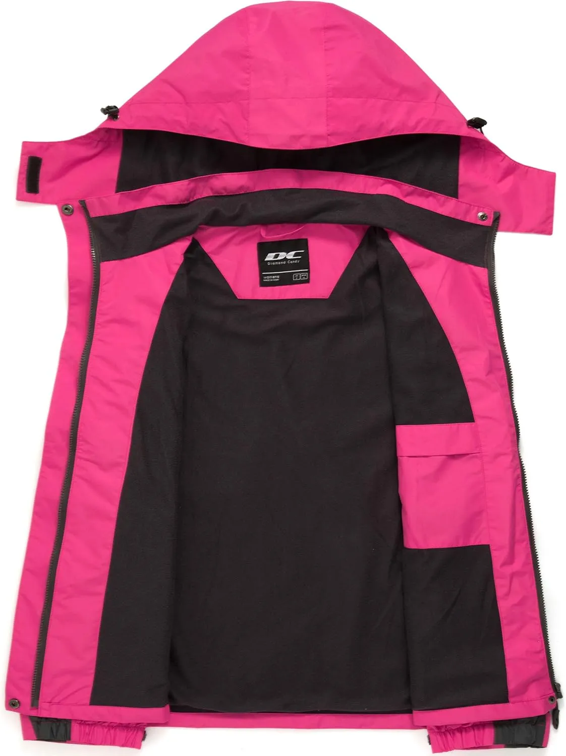 Diamond Candy Waterproof Rain Jacket Women Lightweight Outdoor Raincoat Hooded for Hiking skiing