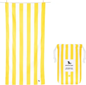 Dock & Bay Beach Towel - Quick Dry, Sand Free - Compact, Lightweight - 100% Recycled - Includes Bag - Cabana - Boracay Yellow - Large (160x90cm, 63x35)