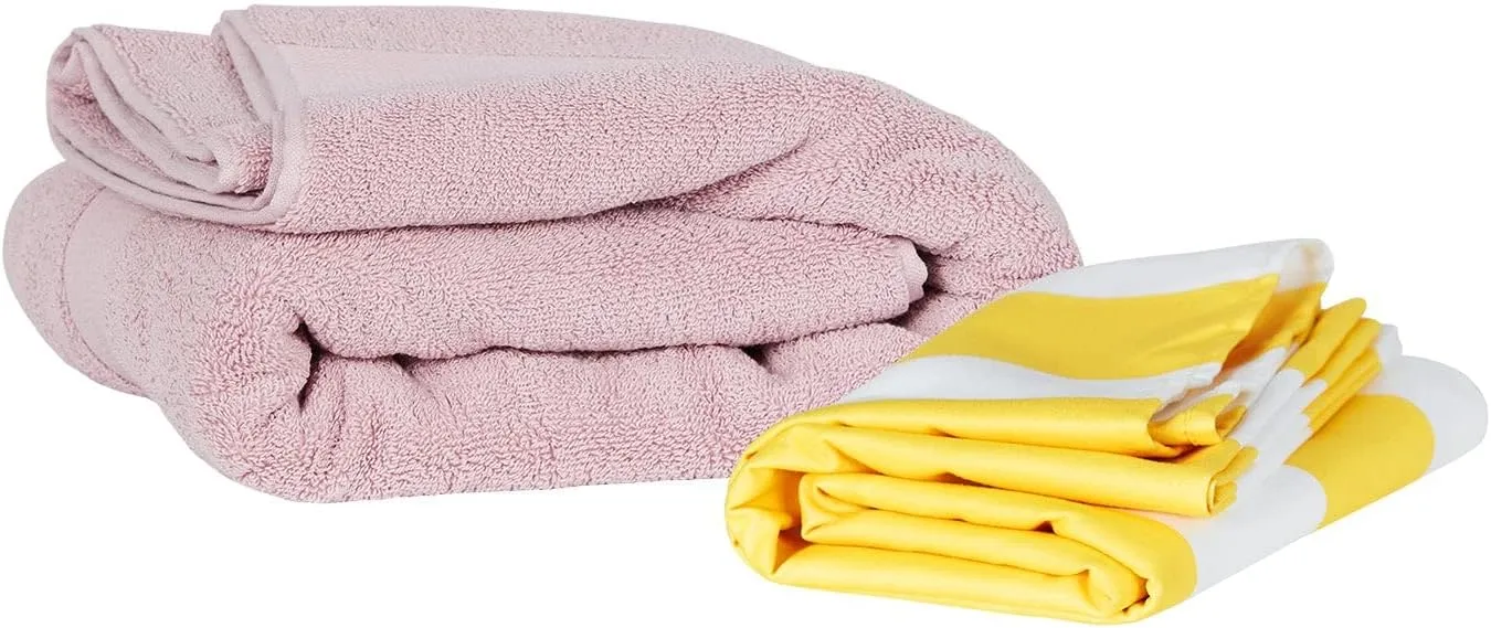 Dock & Bay Beach Towel - Quick Dry, Sand Free - Compact, Lightweight - 100% Recycled - Includes Bag - Cabana - Boracay Yellow - Large (160x90cm, 63x35)