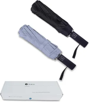 Double 10-Rib 46 Inch Compact Travel Umbrella for Rain - Sturdy Portable Windproof Umbrella - Small Automatic Folding Umbrella