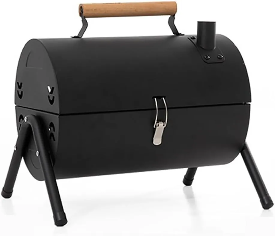Double-Sided Charcoal Grill, Portable Grill with Lid, Stainless Steel Grill, Smoke Vent, Tripod, Multifunctional Outdoor Charcoal Grill, Suitable for Garden Camping and Picnics