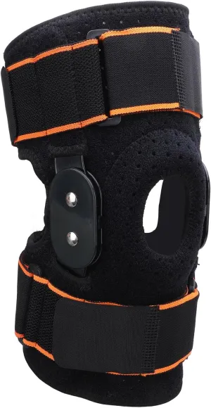 Drfeify Knee Support Brace, Foldable Aluminum Plate Shock Absorbing Anti Slip Compression Sleeve Wrap for Injury Recovery, Running, Workout