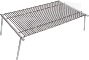 Drfeify Roll Up Camping Tables, Portable Stainless Steel Folding Table with Top Mesh Layer for Outdoor Camp Picnic Beach RV Backyards Kitchen BBQ