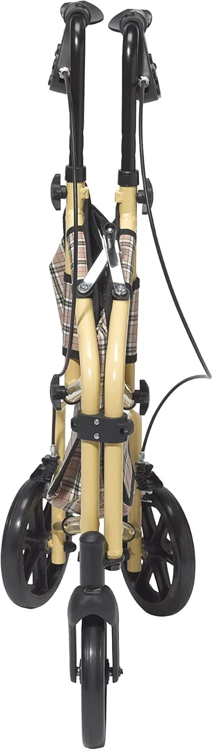 Drive Medical Winnie Lite Supreme Rollator Walker with Wheels, Tan Plaid